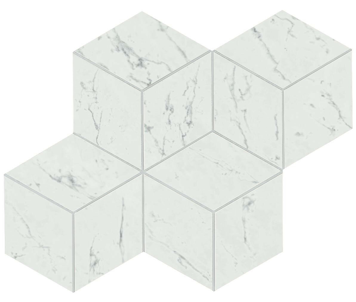 Плитка Atlas Concorde Marvel Stone Marvel Carrara Pure Mosaico Esag. Lapp. AS2J 30x35 Неглазурованный