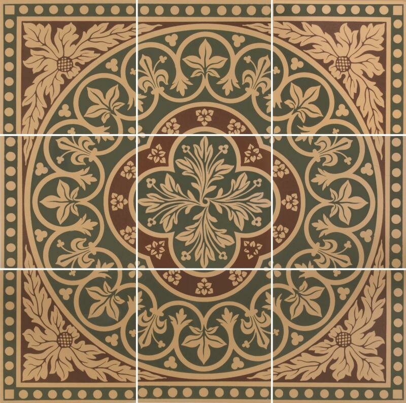 Керамическая плитка Original Style Victorian Floor Tiles Disraeli Green 45.7x45.7