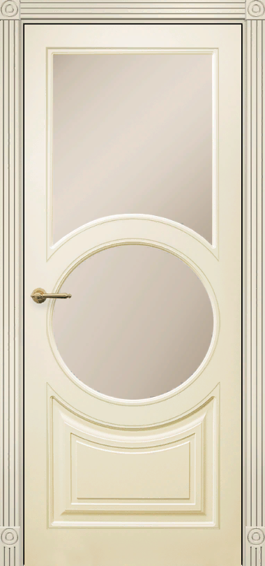 Оникс / Фортрез Межкомнатная дверь Софья со стеклом Цвет: эмаль слоновая кость