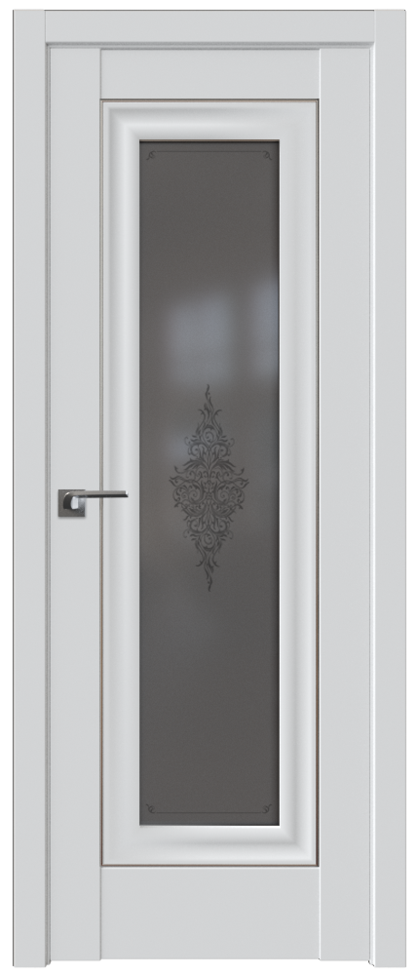 Дверь Профиль дорс 24 U (Аляска) кристалл графит, молдинг серебро