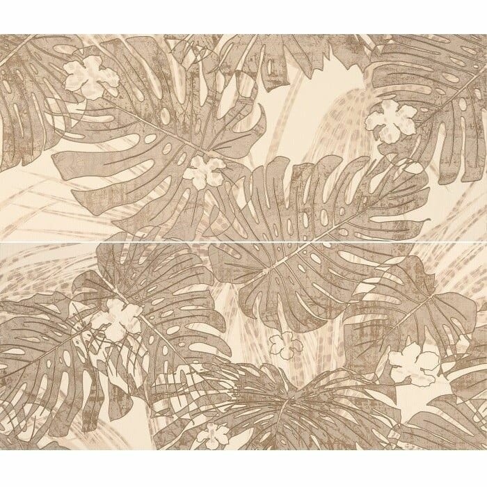 Панно Roberto Cavalli Natural 532082 Decoro Monstera Modulo B+D Ivory 64x75