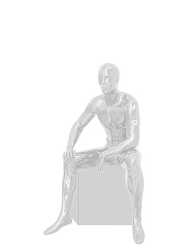Манекен мужской сидячий белый глянцевый EGO 34M-01G