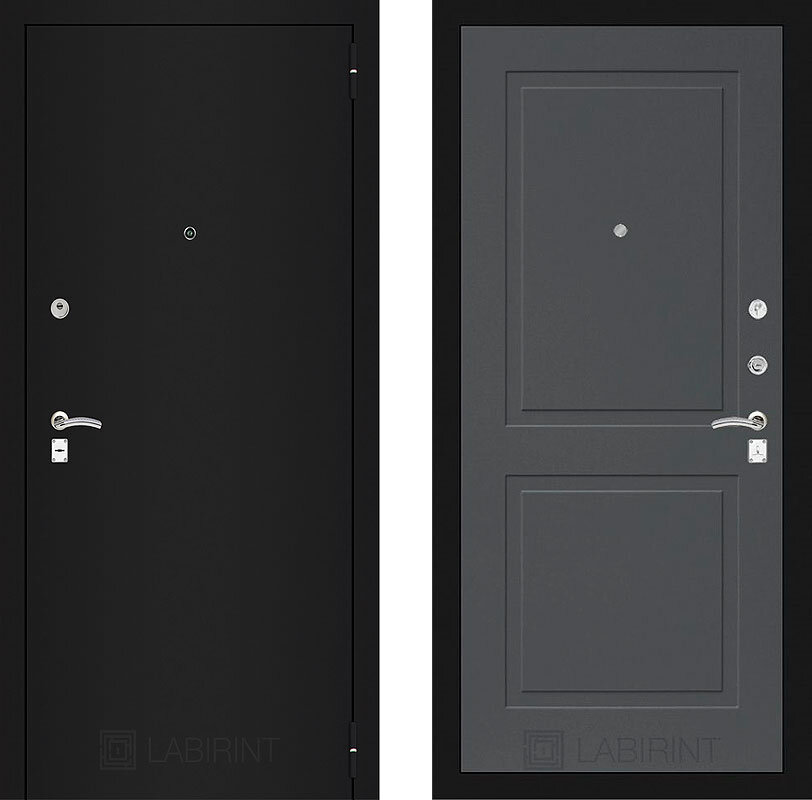 Дверь Лабиринт (LABIRINT) Классик шагрень черная 11 Графит софт