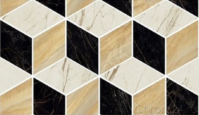 Versace Marble Mosaico T3 3D Nero Oro Bianco керамогранит (29,1 x 17 см) (240840)