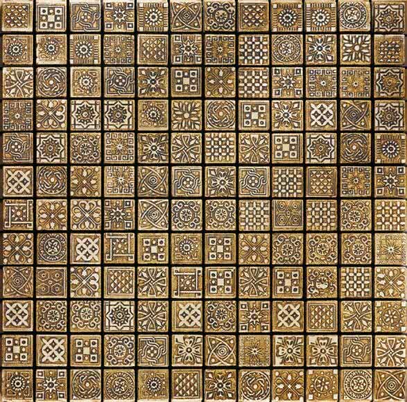 Мозаика облицовочная из натурального камня Petra Antiqua Luxury MOS/2.5_DarkGold800_Mosaico2.5*2.5 ( шт)