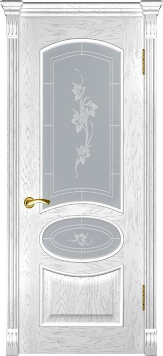 Межкомнатная дверь Грация Цвет:дуб белая эмаль Тип:со стеклом