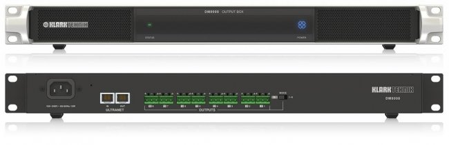 KLARK TEKNIK DM8008 конвертор 8 аналоговых выходов из интерфейса ULTRANET, выбор каналов 1-8/9-16, ADC с динамическим диапазоном 120 дБ, Euroblock