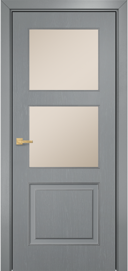 Дверь Оникс Милан фрезерованный Цвет:эмаль по РАЛ 7040 по ясеню Остекление:Сатинат бронза
