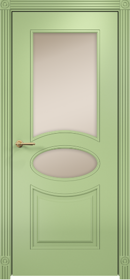 Дверь Оникс Эллипс фрезерованное Цвет:эмаль фисташка мдф Остекление:Сатинат бронза