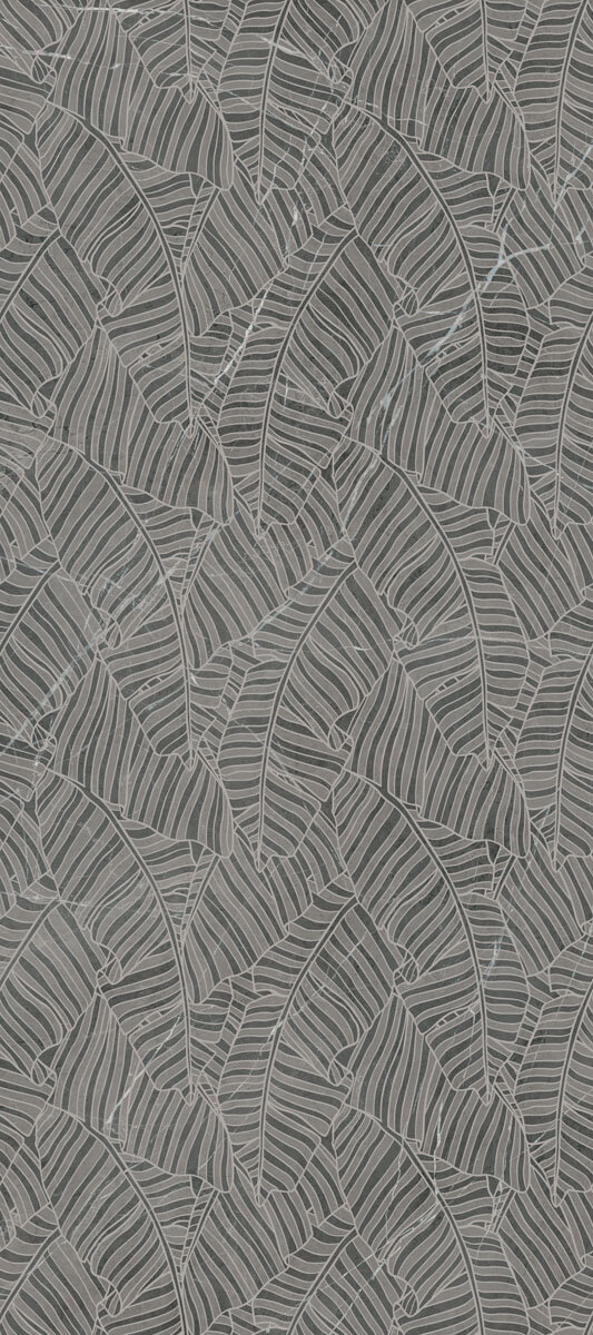 Декор Ariana Ceramica Nobile Dec.Foglie Lux Ret Grey Graphite 120x270