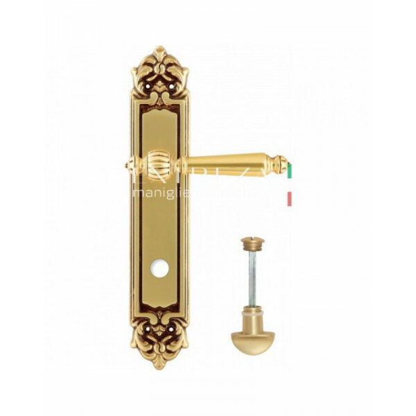 Дверная ручка Extreza quot;DANIELquot; (Даниел) 308 на планке PL02 WC французское золото + коричневый F59