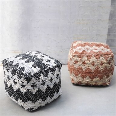 Rewa Pouf, Beige/Brown