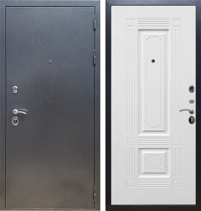 Входная стальная дверь Армада 11 ФЛ-2 (Антик серебро / Белый силк сноу)