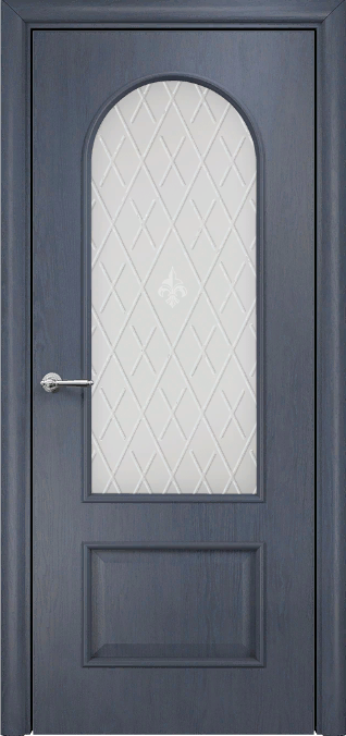 Оникс / Фортрез Межкомнатные двери шпон Арка со стеклом Цвет: дуб графит