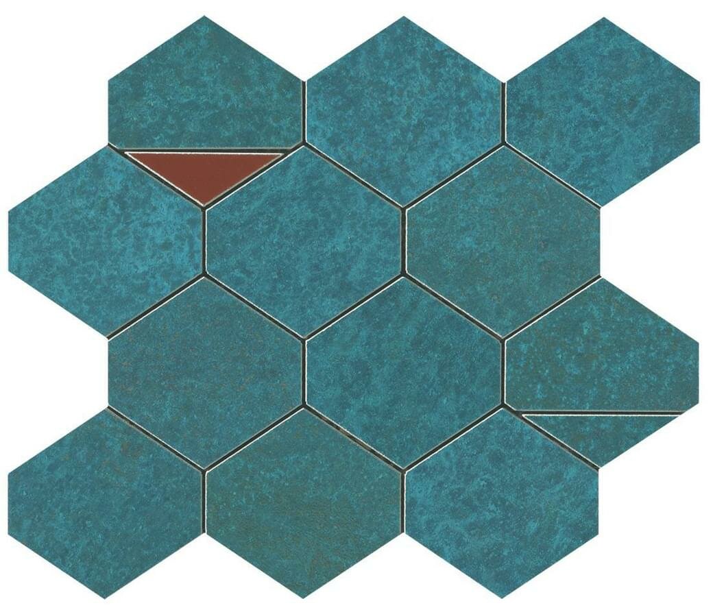 Мозаика Atlas Concorde Blaze Verdigris Mosaico Nest 29.4x25.8