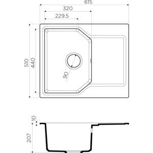 Кухонная мойка и смеситель Omoikiri Yonaka 61-GR ленинградский серый (4993636, 4994261)