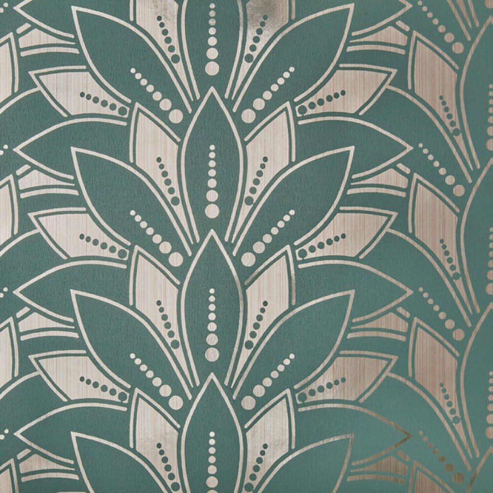 Обои 1838 Wallcoverings Elodie Astoria Neo Mint Foil 1907-139-05