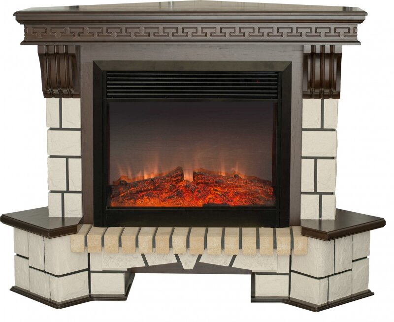 Каминокомплект REALFLAME Real-flame Stone Corner new 26 с Moonblaze S Black