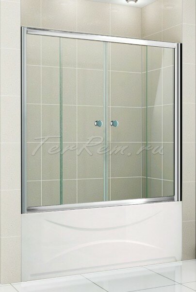 Шторка на ванну Cezares Pratico-VF-2-170/140-C-Cr (прозрачное стекло) PRATICO-VF-2-170/140-C-Cr