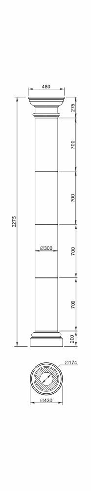 Колонна арт. КЛ-00.300 (сб) для фасадного декора