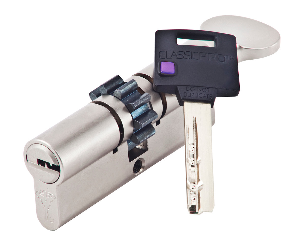 Цилиндр Mul-t-Lock Classic Pro ключ-вертушка (размер 33x38 мм) - Латунь (5 ключей)