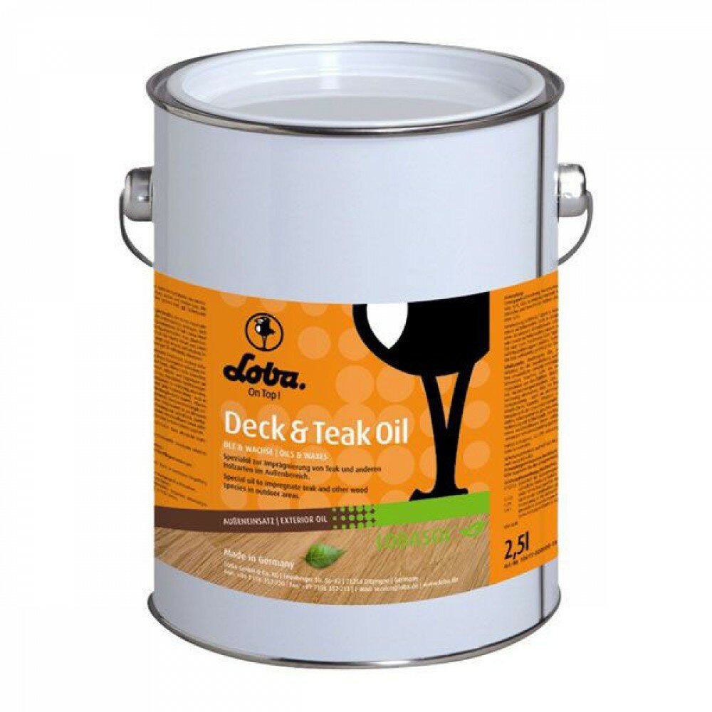 Loba Масло для наружных работ Lobasol Deck  Teak Oil прозрачное, 12 л