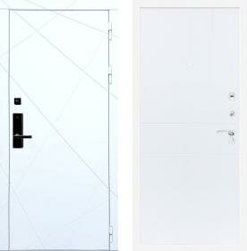 Дверь входная (стальная, металлическая) Баяр 1 ФЛ-291 Белый ФЛ-290 quot;Силк сноуquot; с биометрическим замком (электронный, отпирание по отпечатку пальца)