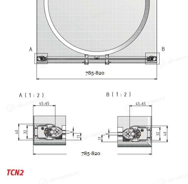 Душевая дверь Roth Tower Line TCN2/800 80x80х200