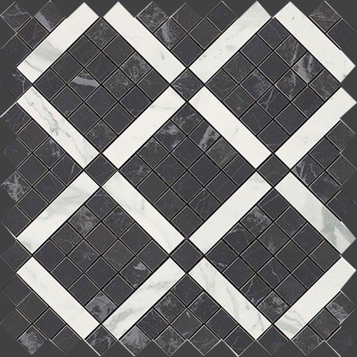 Керамическая плитка Atlas Concorde (Атлас конкорд) Noir Mix Diagonal Mosaic