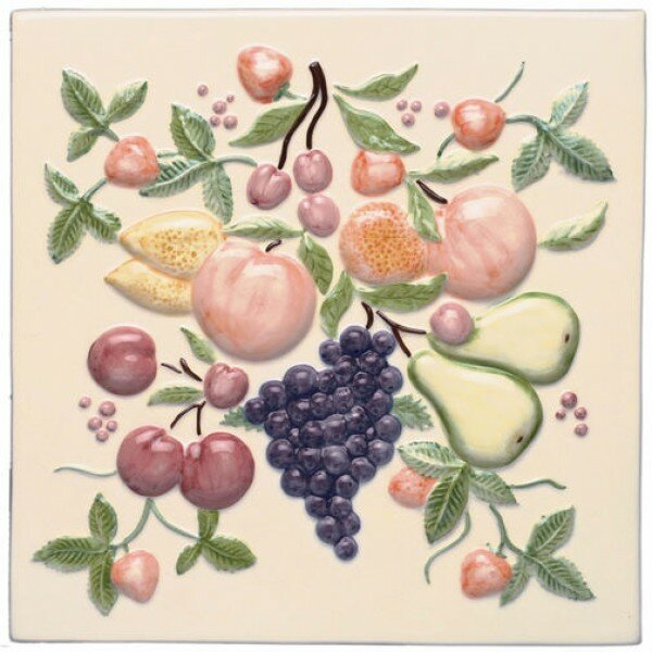 W.HP1072N Керамическая плитка панно Fruit Plaque on Off White 32x32см, Original Style