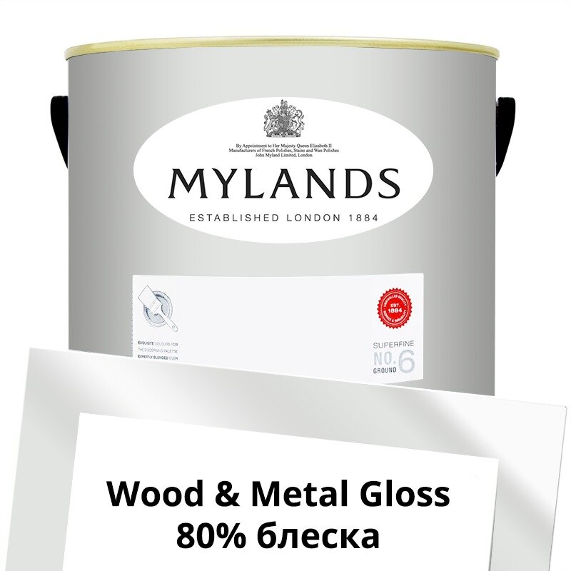 Английские Краски Mylands артикул WoodMetal Paint Gloss 5 л. №2 Maugham White