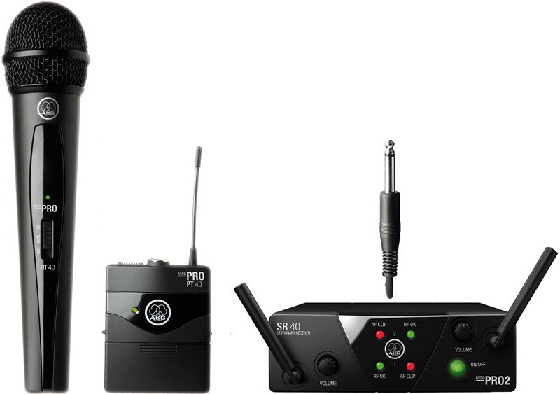 AKG WMS40 Mini2 Mix Set US25BD радиосистема с приёмником SR40 Mini Dual, 1 портативным и 1 ручным передатчиками