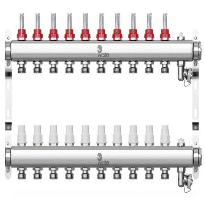 Коллекторная группа с расходомерами Wester W902 на 10 отводов