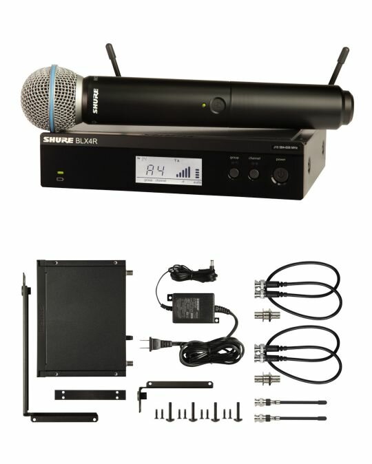 SHURE BLX24RE/B58 M17 - рэковая вокальная радиосистема С ручным микрофоном BETA 58A