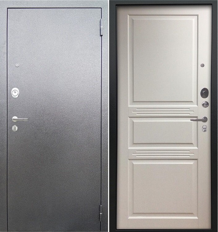 Входная металлическая дверь Аргус люкс про джулия белый жемчуг / серебро антик