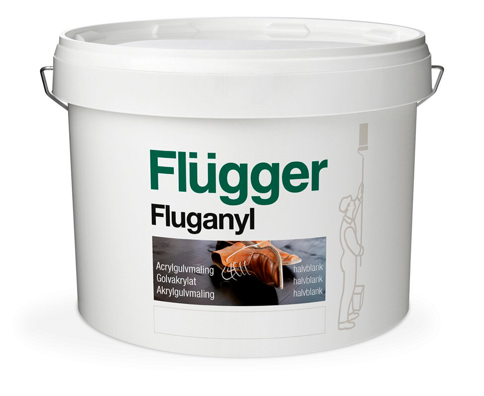 Краски для пола FLUGGER Fluganyl Acrylic Floor Paint краска для пола на водной основе, База 1 (9,1л)