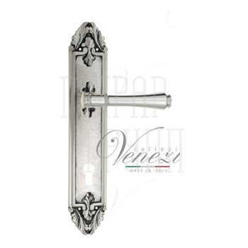 Дверная ручка на планке Venezia Callisto PL90 натуральное серебро CYL