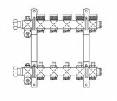Коллекторные группы из нержавеющей стали Oventrop с термостатическими вентилями 10 вых(1404560)