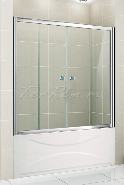 Шторка на ванну Cezares Pratico-VF-2-150/140-C-Cr (прозрачное стекло) PRATICO-VF-2-150/140-C-Cr