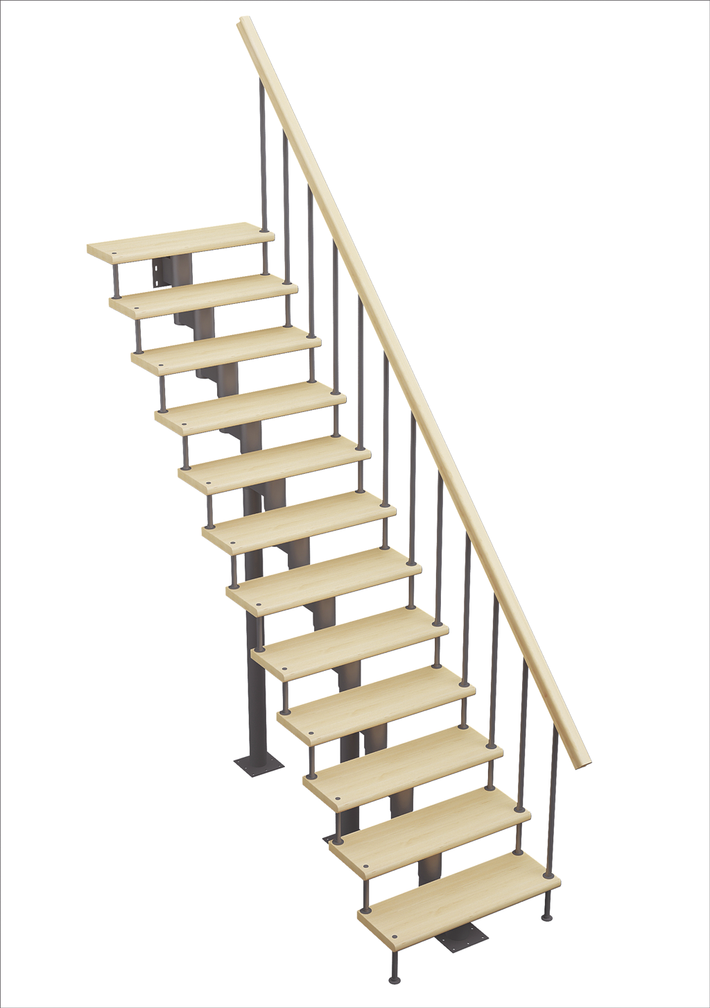 Модульная лестница Стандарт прямой марш h=2880-3040мм