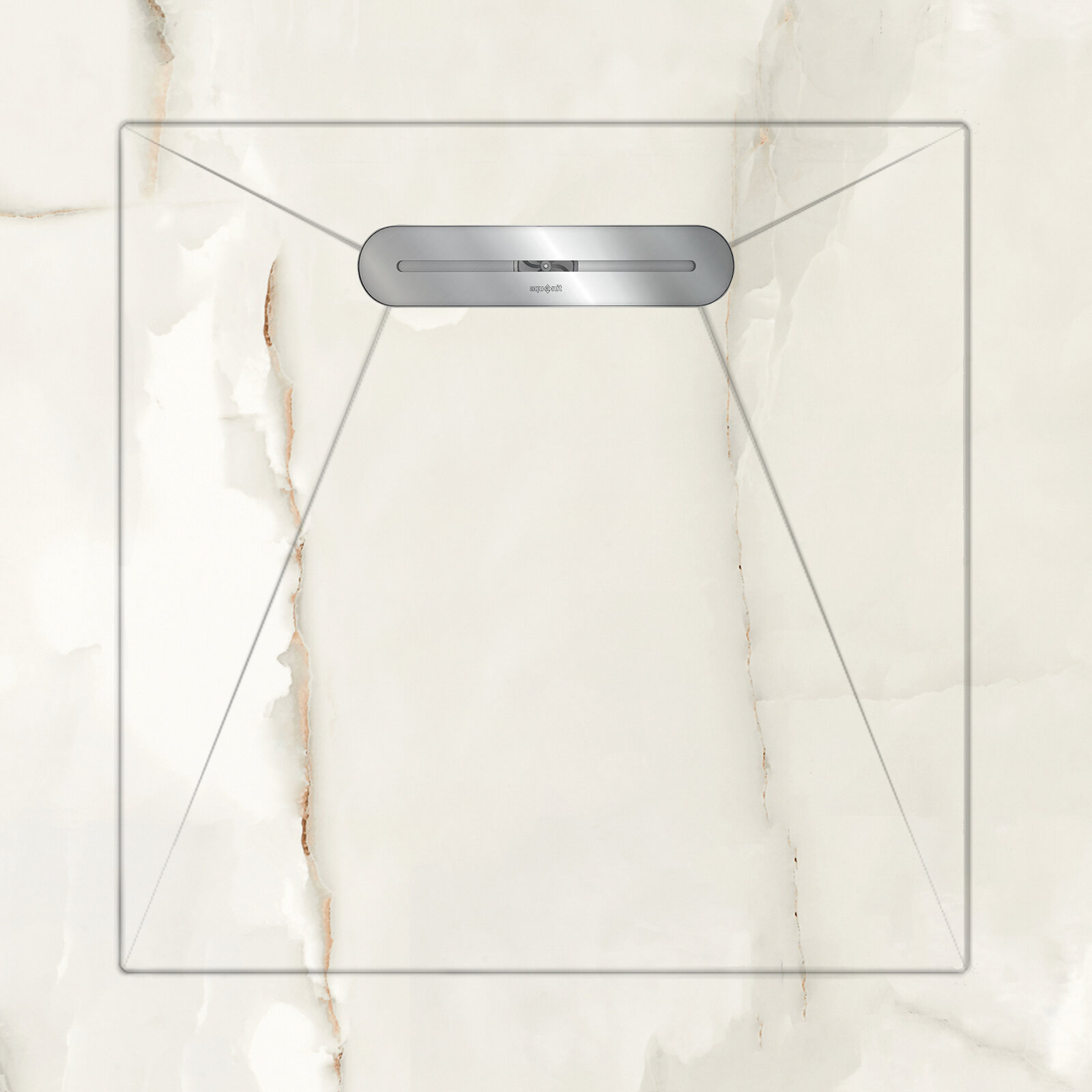 Душевые поддоны Aquanit Marble White Envelope Linear Massive 90x90