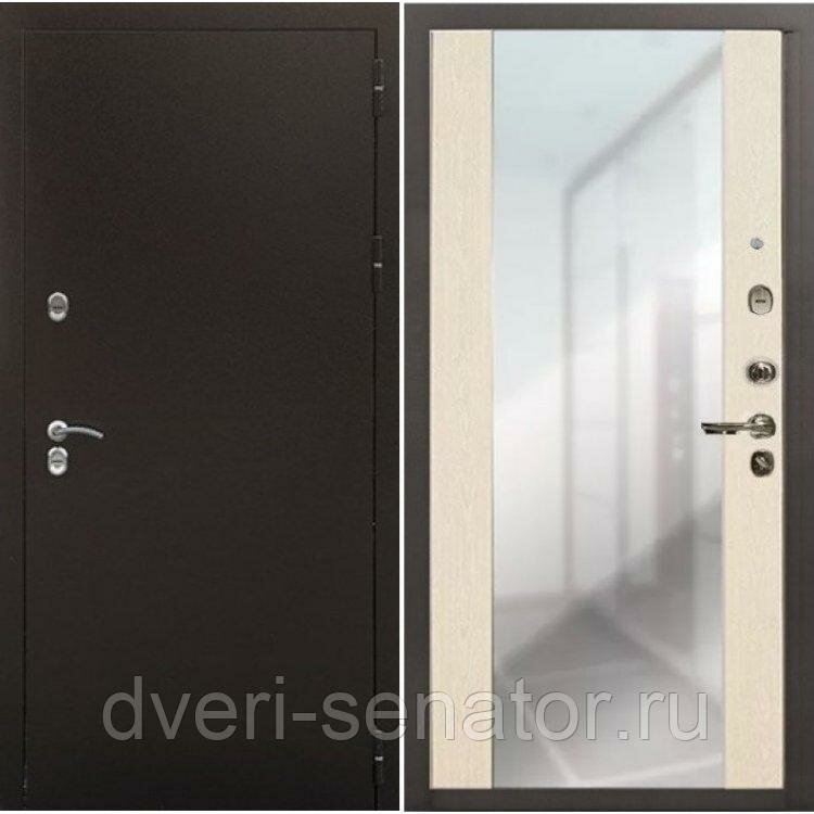 Терморазрыв Лекс Сибирь 3К цвет №45 Дуб беленый с зеркалом входная дверь в частный дом