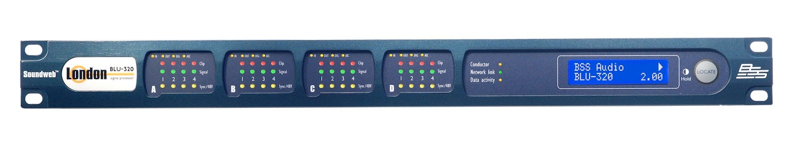 BSS BLU-320 аудио матрица без процессора, порт CobraNet, Blu-Link. Допускается установка до 4 вх./вых. карт