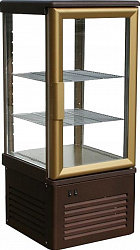 Вертикальные кондитерские витрины Полюс R120C Сarboma (D4 VM 120-1 (коричнево-золотой, 1/2, Inox))