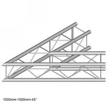 Dura Truss DT 24 C19-L45 Узел стыковочный двухлучевой - угол, 45°, алюминиевый, сечение 220х220 мм, длина сторон 100 см. Труба 32х2. Вес 4,4 кг