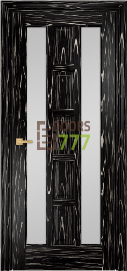 Дверь Оникс модель Вена Цвет:Черный эбен Остекление:Сатинат белый