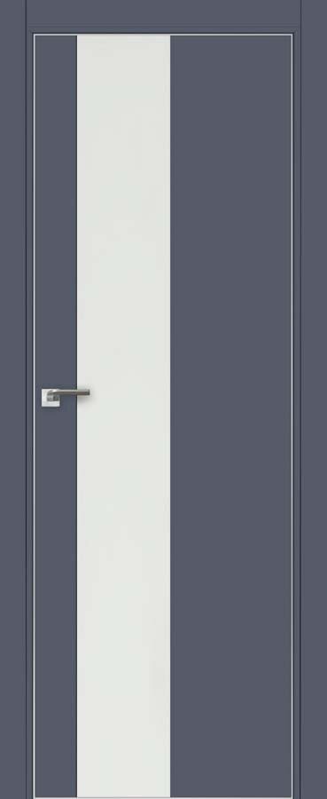 Двери ProfilDoors Серия Е модель 5Е Цвет:Антрацит Остекление:Белый лак Тип:кромка матовый алюминий с 4х сторон