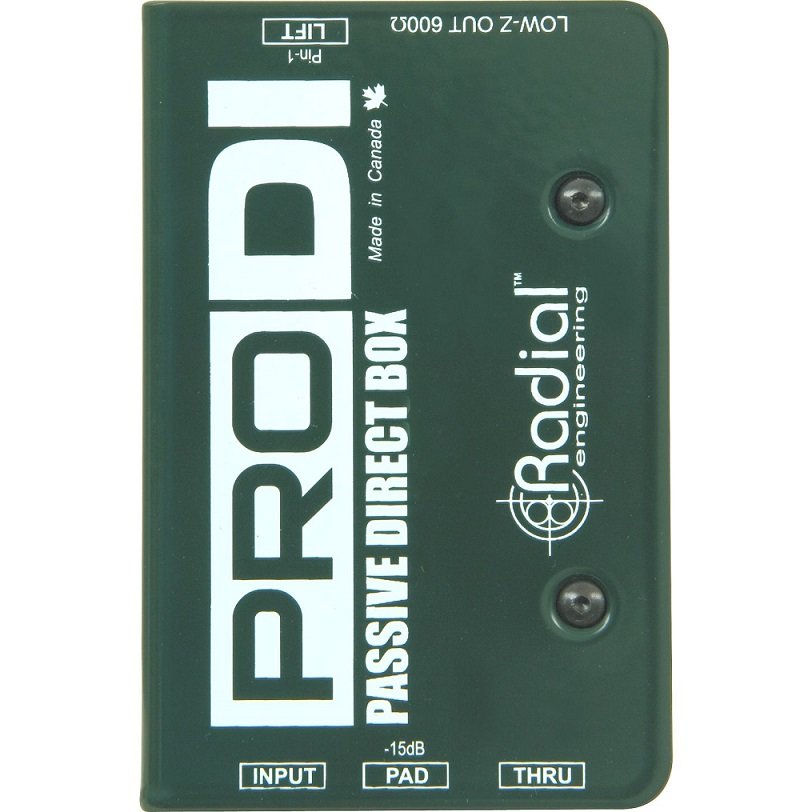 Radial ProDI моно дибокс, вход 1x 1/4quot;TRS, сквозной 1x 1/4quot; TRS, выход 1 x XLR