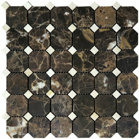 Мозаика Natural Octagon M022+M030-BP Мрамор 48х48+15x15 305х305