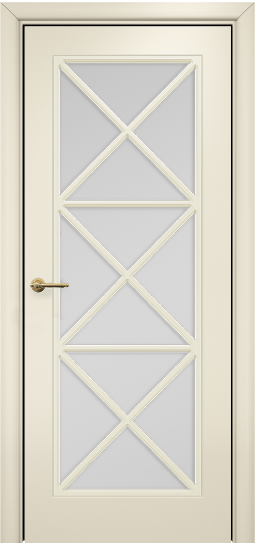 Дверь Оникс Турин с решеткой Тип:Со стеклом Цвет:эмаль слоновая кость мдф Решетка:Решетка №5